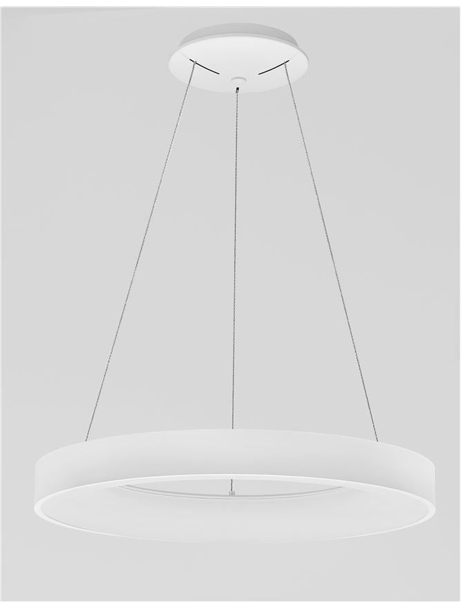 RAN Sandy White Aluminium & Acrylic Dimmable Cool Light Ring Pendant Large - ID 10418