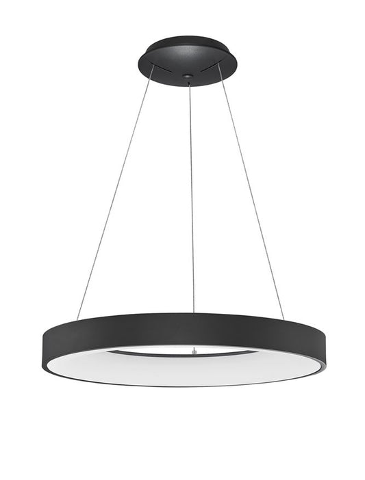 RAN Sandy Black Aluminium & Acrylic Dimmable Cool Light Ring Pendant Large - ID 10416