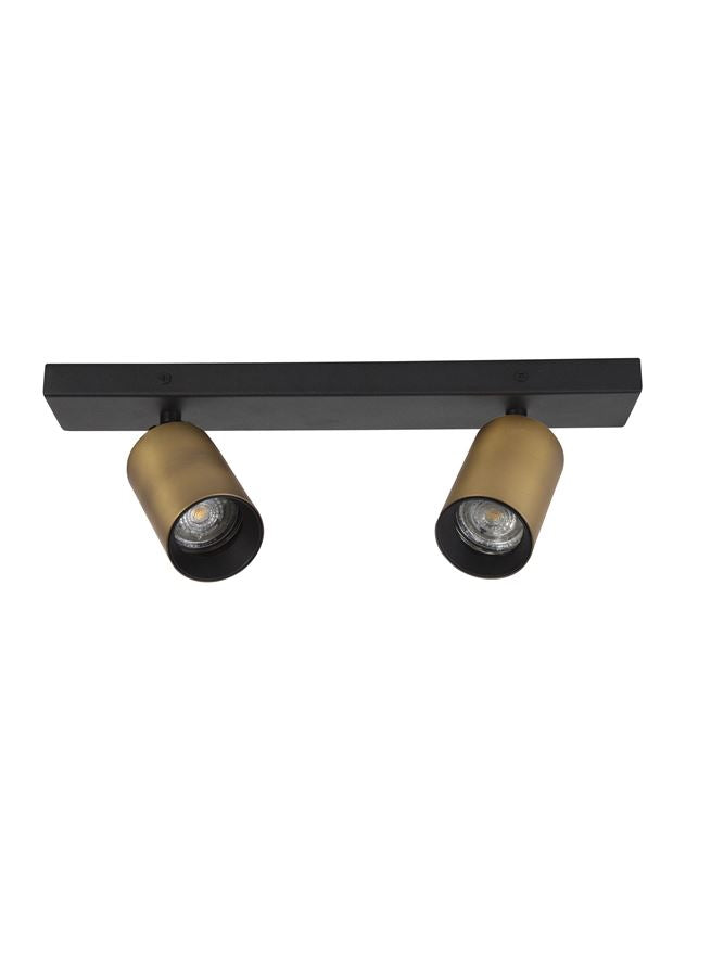 NL Black & Satin Gold Double GU10 spotlight - ID 10670