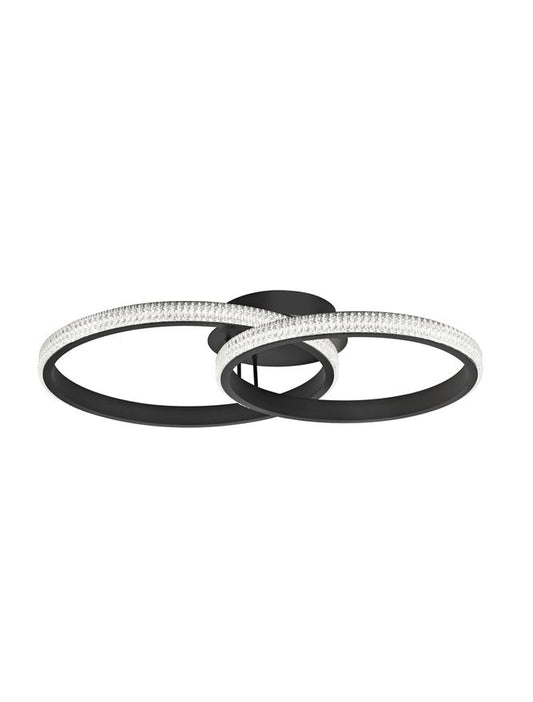 NAG Double Ring Ceiling Light In Sandy Black Aluminium & Acrylic - ID 10233
