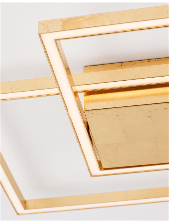 BIL Golden Leaf Aluminium & Acrylic Right Angle Small Ceiling Light - ID 10573