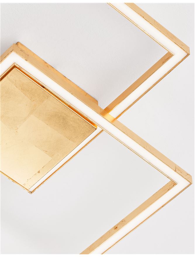 BIL Golden Leaf Aluminium & Acrylic Right Angle Small Ceiling Light - ID 10573