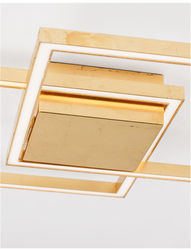 BIL Golden Leaf Aluminium & Acrylic Right Angle Small Ceiling Light - ID 10573