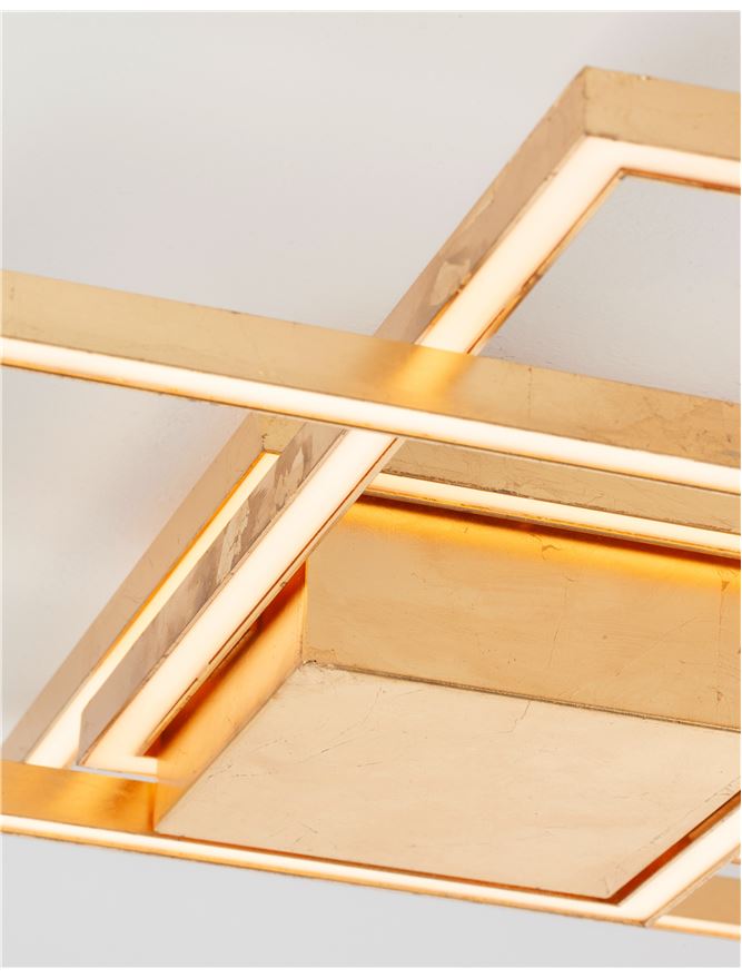 BIL Golden Leaf Aluminium & Acrylic Right Angle Medium Ceiling Light - ID 10574