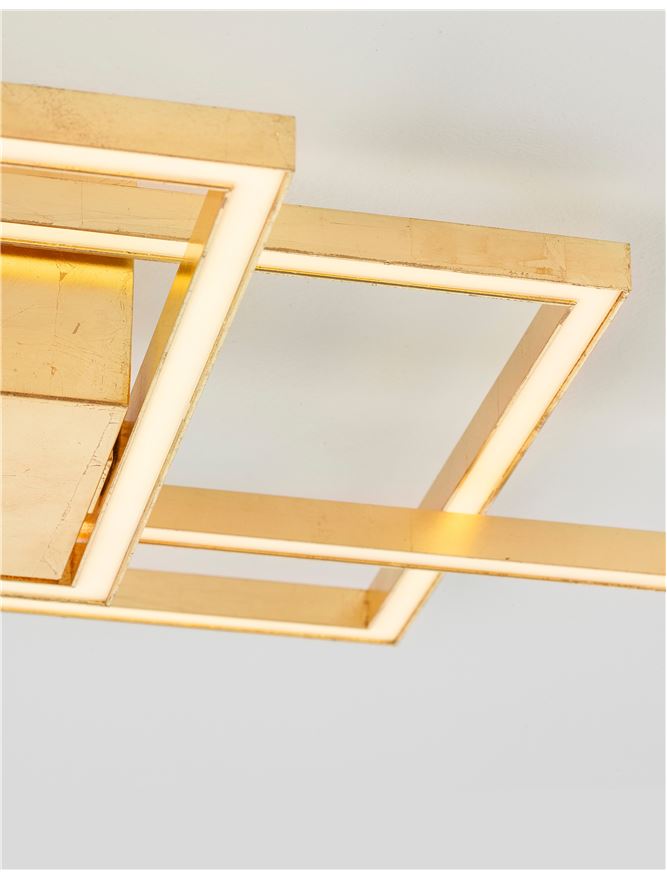 BIL Golden Leaf Aluminium & Acrylic Right Angle Large Ceiling Light - ID 10575