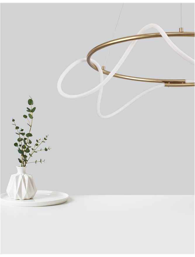 TIR Gold & Acrylic Light Worm Pendant - ID 10097