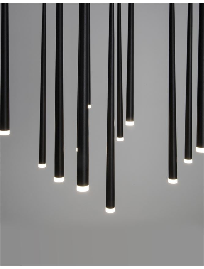 GIO Black Aluminium & Acrylic 12 Lamp Cluster Pendant - ID 9964