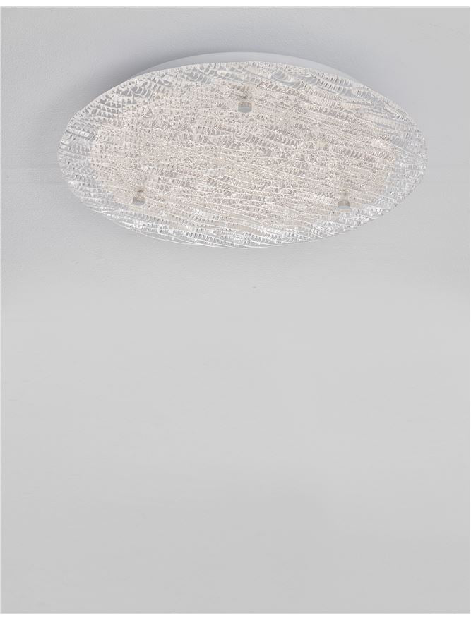 WIN Decorative Textured Glass Flush Large Ceiling Light - ID 10623
