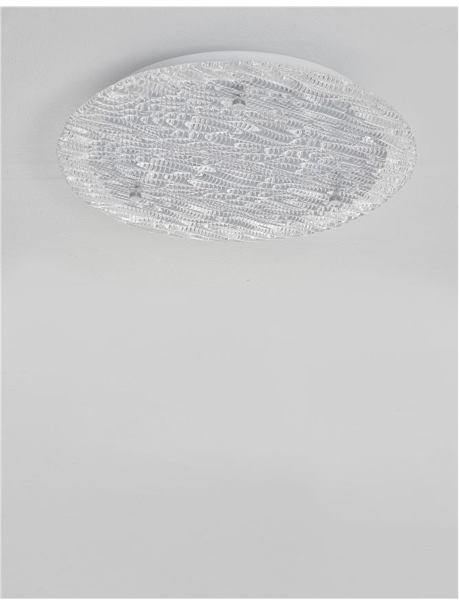 WIN Decorative Textured Glass Flush Large Ceiling Light - ID 10623