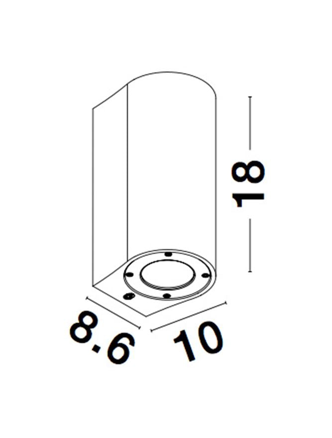 LID White Sandstone Outdoor Up + Down Light - ID 10859