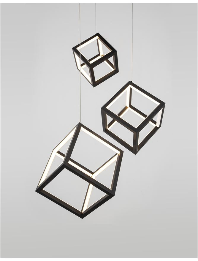 GAB Sandy Black Aluminium & Silicone Cube Multiple Drop Pendant - ID 10186