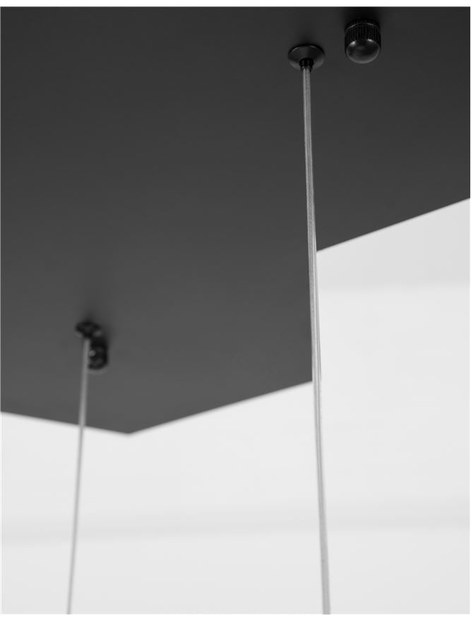 GAB Sandy Black Aluminium & Silicone Cube Multiple Drop Pendant - ID 10186