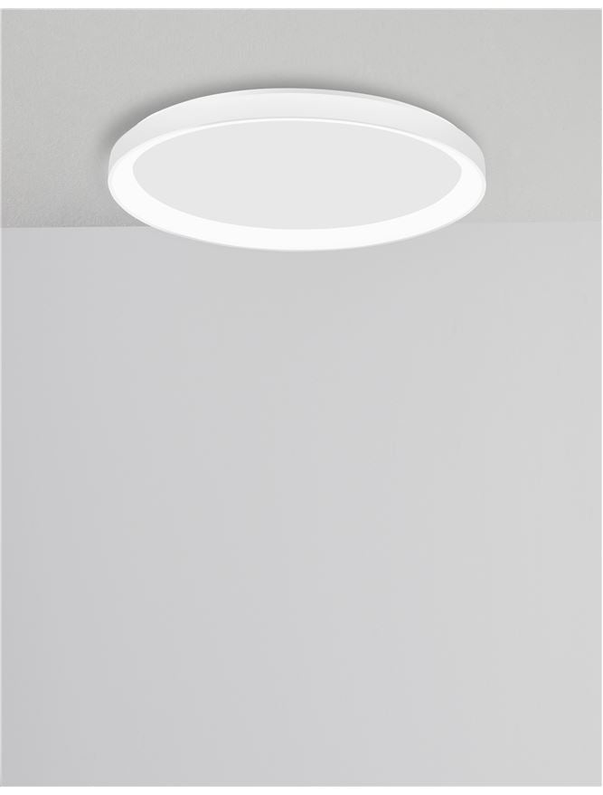 PER Dimmable Sandy White Aluminium & Acrylic Thin 38cm Ring Flush Small - ID 10608