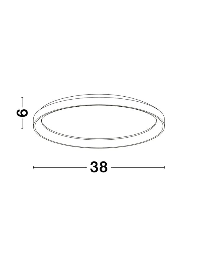 PER Dimmable Sandy White Aluminium & Acrylic Thin 38cm Ring Flush Small - ID 10608