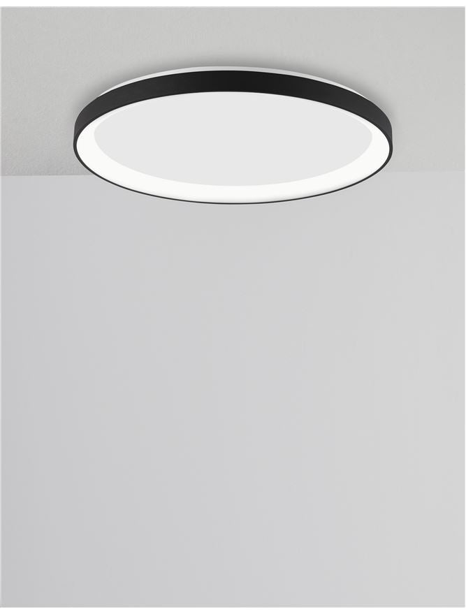 PER Dimmable Sandy Black Aluminium & Acrylic Thin 38cm Ring Flush Small - ID 10605
