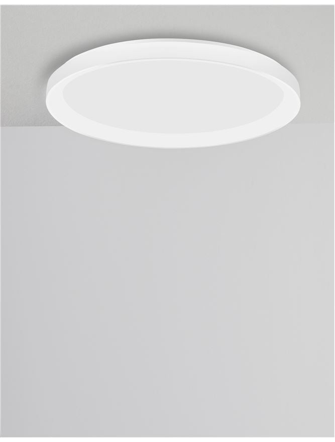 PER Dimmable Sandy White Aluminium & Acrylic Thin 48cm Ring Flush Medium - ID 10609