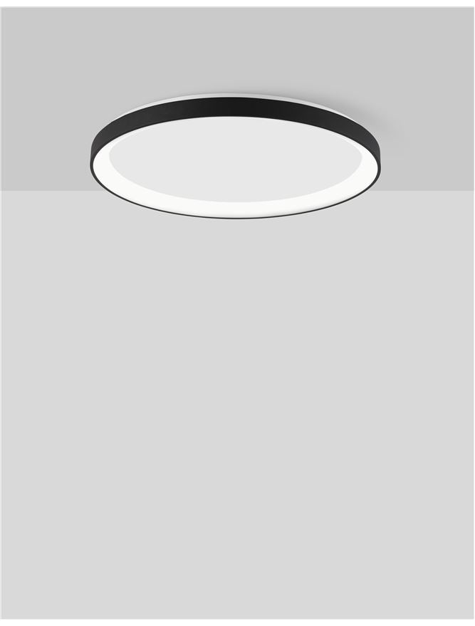 PER Dimmable Sandy Black Aluminium & Acrylic Thin 48cm Ring Flush Medium - ID 10606