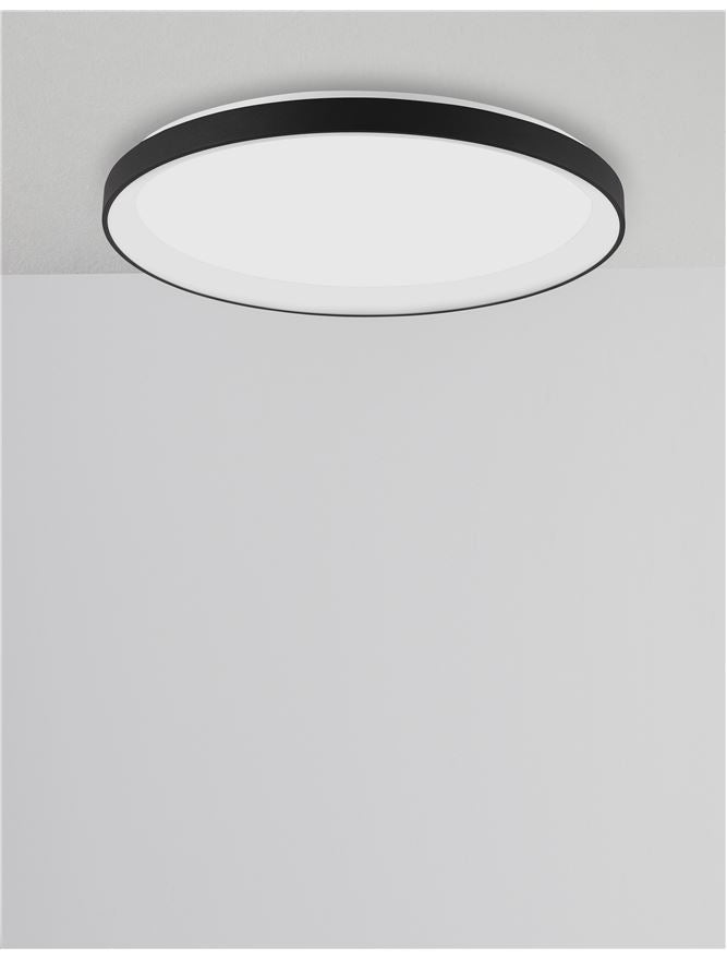 PER Dimmable Sandy Black Aluminium & Acrylic Thin 48cm Ring Flush Medium - ID 10606