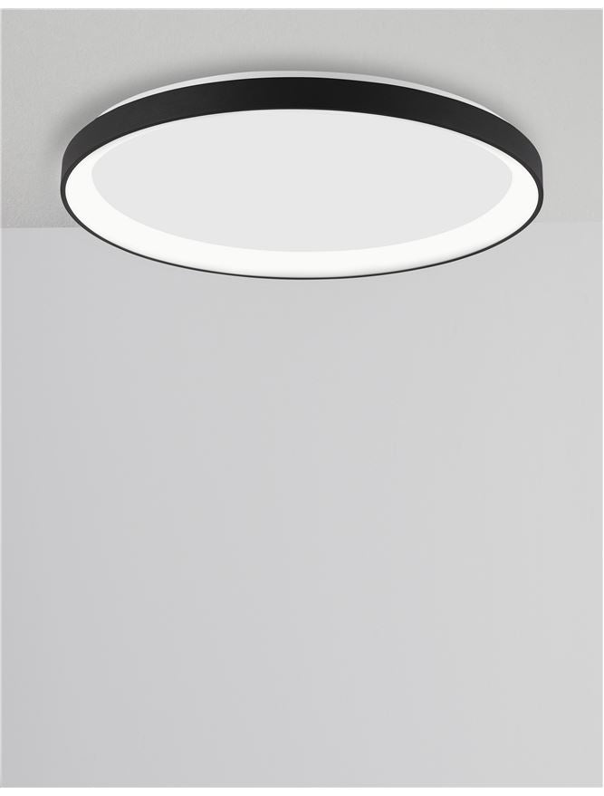 PER Dimmable Sandy Black Aluminium & Acrylic Thin 58cm Ring Flush Medium - ID 10607