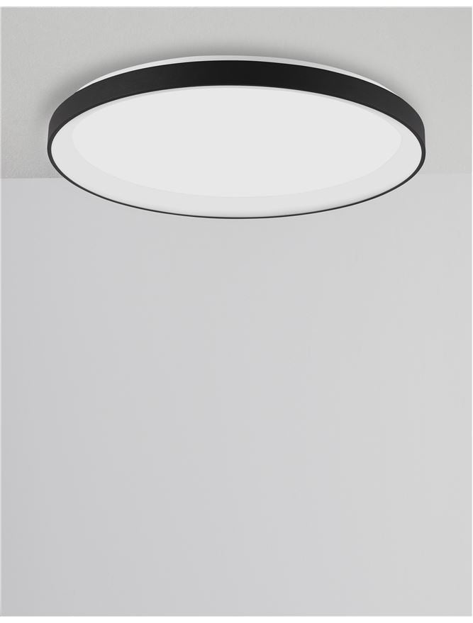 PER Dimmable Sandy Black Aluminium & Acrylic Thin 58cm Ring Flush Medium - ID 10607