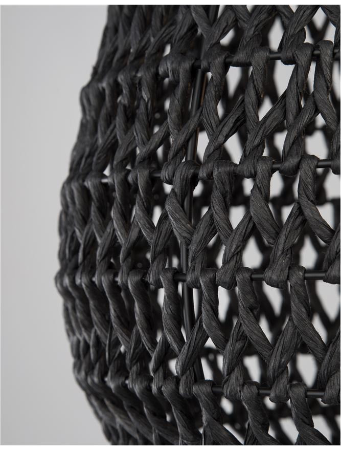 GRI Black Paper With Black Fabric Cable & Base Single Pendant - ID 10444