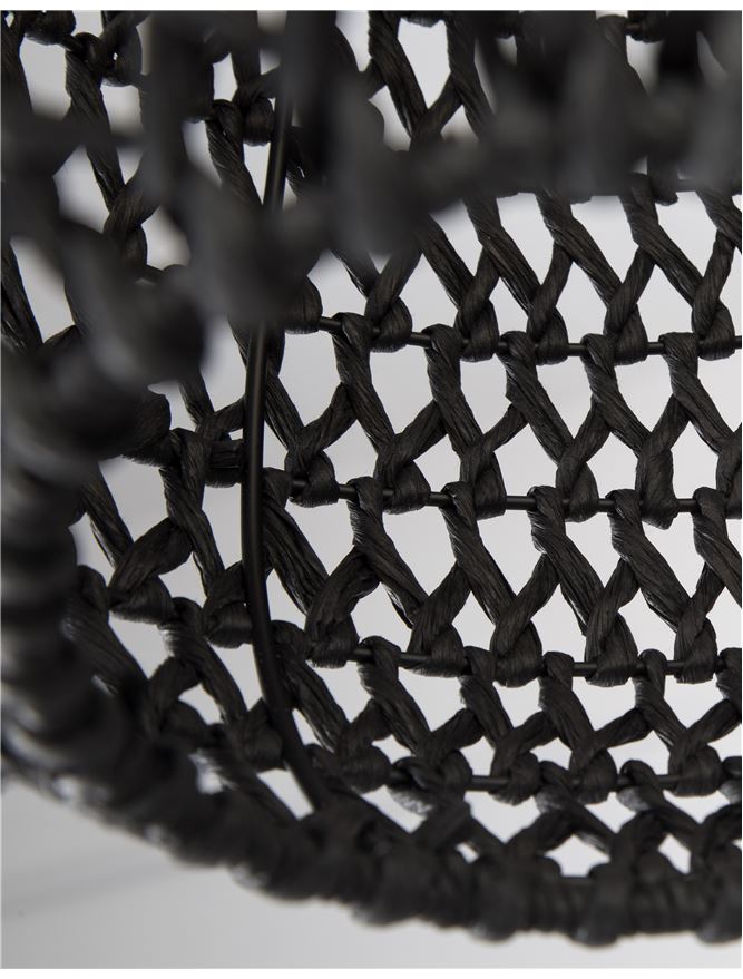 GRI Black Paper With Black Fabric Cable & Base Single Pendant - ID 10444