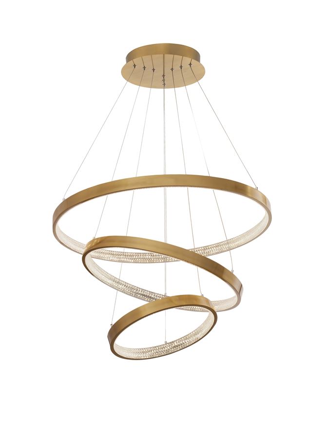 PRE Dimmable Gold & Acrylic Tripple Ring Pendant - ID 10064