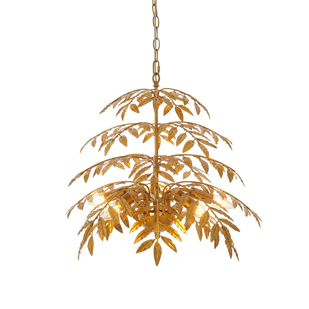 Large Distressed Gold Leaf Pendant - ID 11168