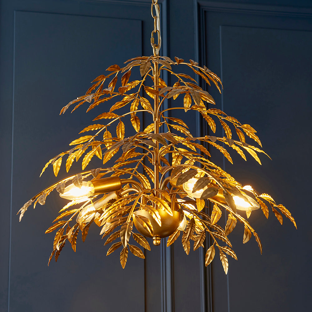 Large Distressed Gold Leaf Pendant - ID 11168