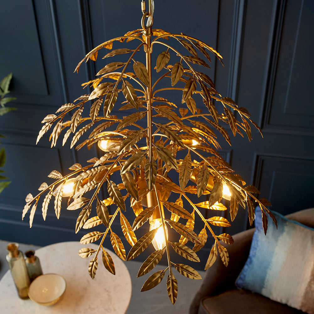 Large Distressed Gold Leaf Pendant - ID 11168