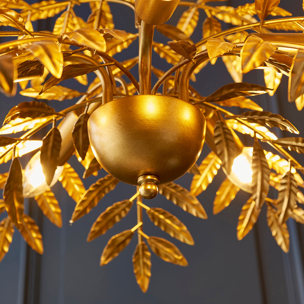 Large Distressed Gold Leaf Pendant - ID 11168