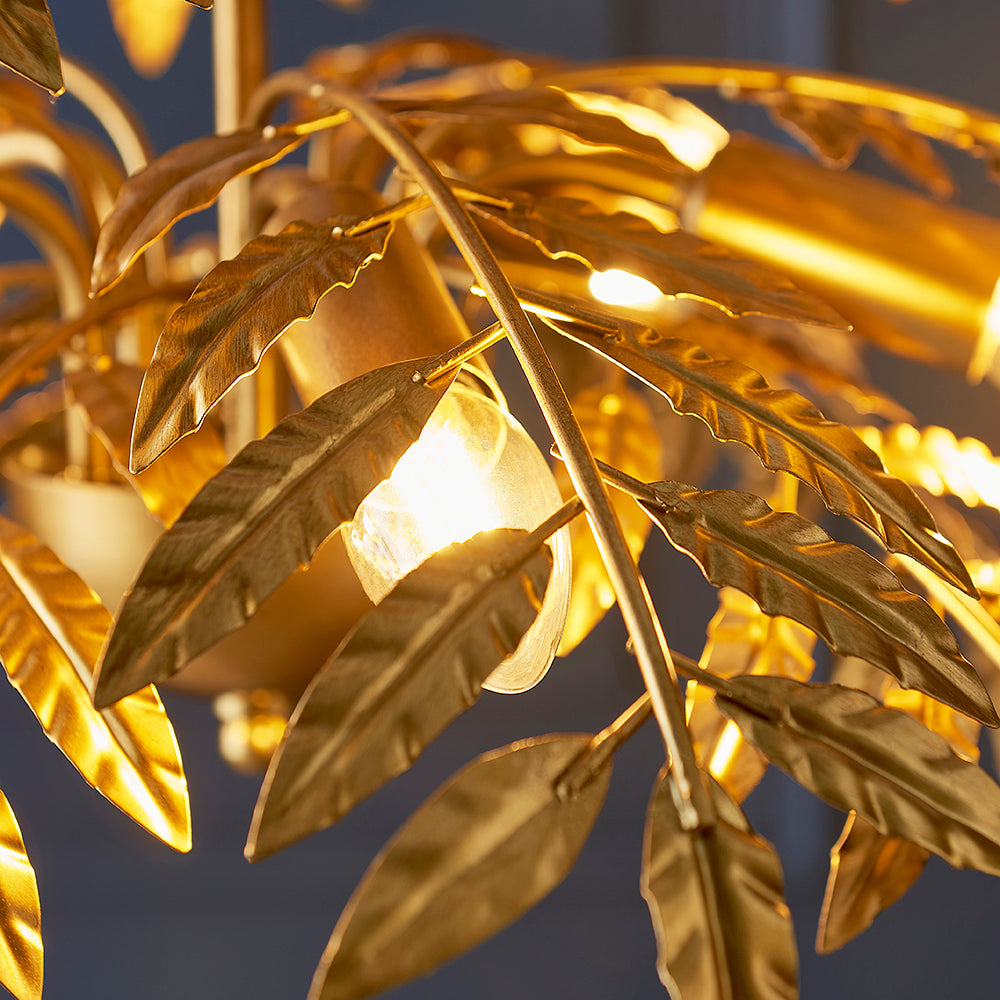 Large Distressed Gold Leaf Pendant - ID 11168