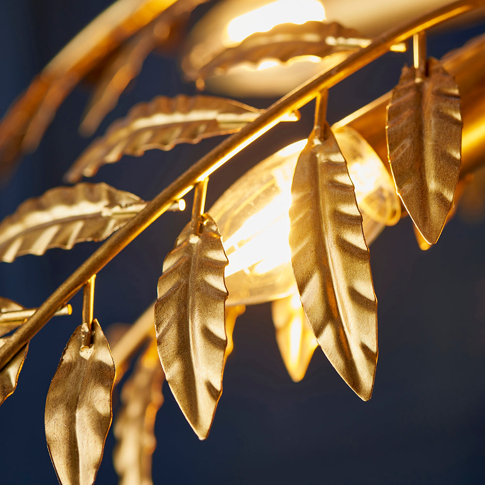 Large Distressed Gold Leaf Pendant - ID 11168