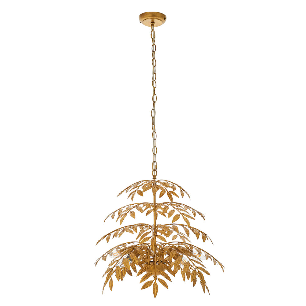 Large Distressed Gold Leaf Pendant - ID 11168