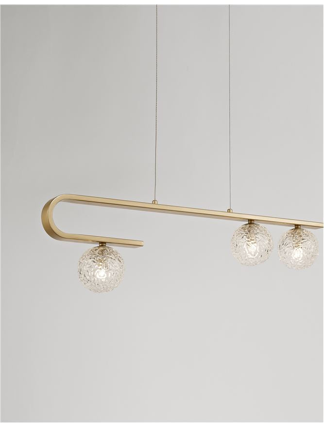 MIRA Clear Structured Glass & Brass Gold Steel Ceiling Light - ID 10547