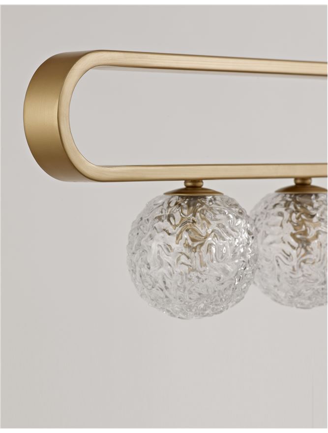 MIRA Clear Structured Glass & Brass Gold Steel Ceiling Light - ID 10543