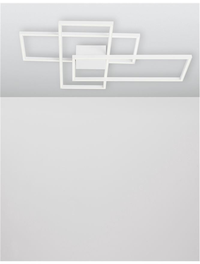 BIL White Aluminium & Acrylic Right Angle Large Ceiling Light - ID 10578