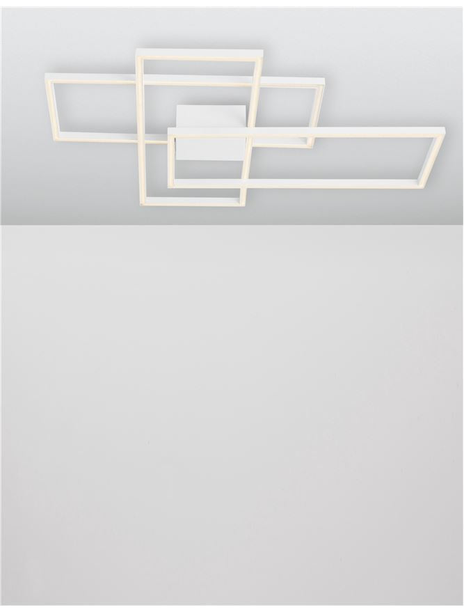 BIL White Aluminium & Acrylic Right Angle Large Ceiling Light - ID 10578