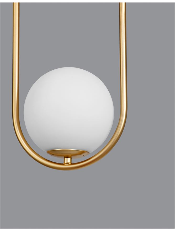 OBI Opal Glass With Brass Gold Metal 1 Light Single Pendant - ID 10554