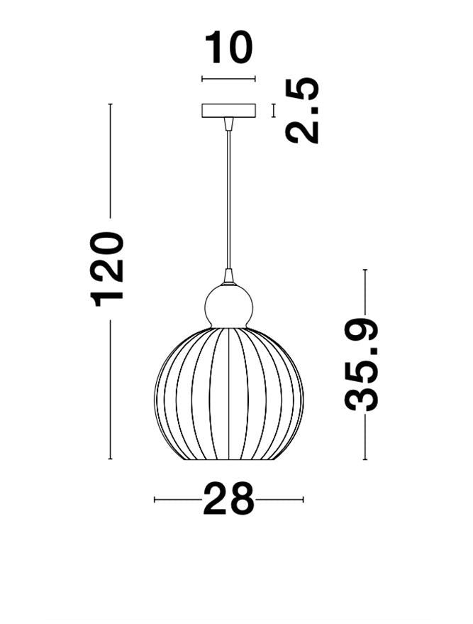 ODE Champagne Glass & Chrome Aluminium Finish Single Pendant Medium - ID 10019