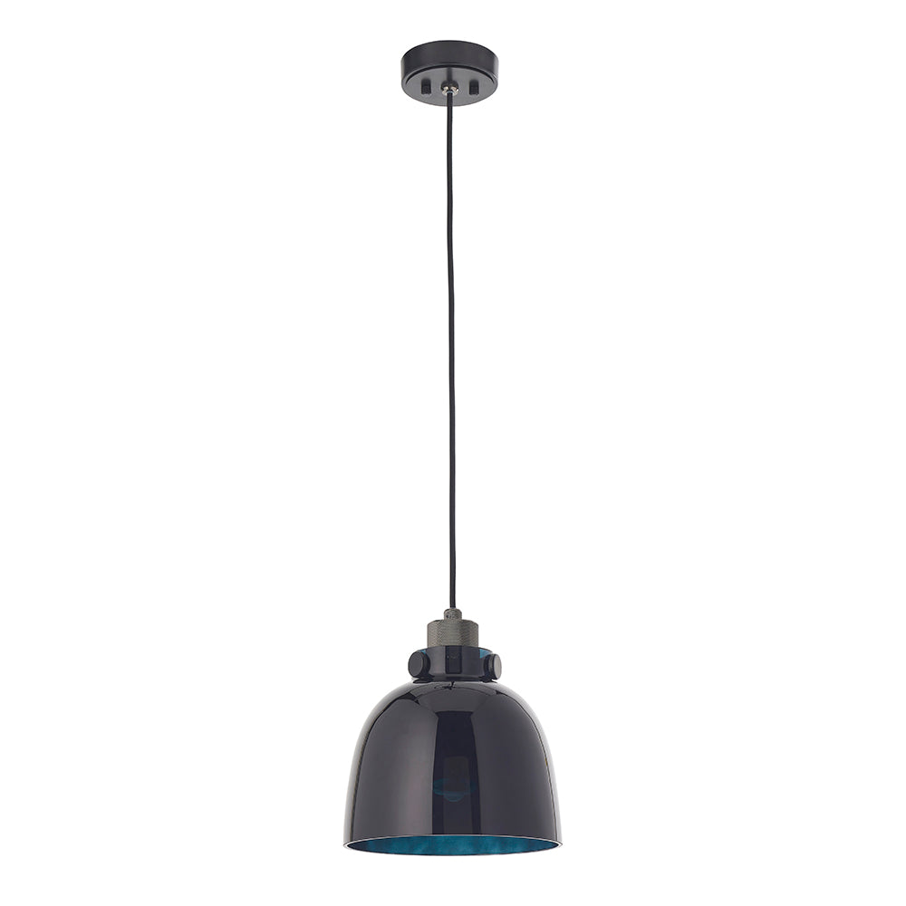 Black Chrome & Black Tinted Glass Single Pendant - ID 11001