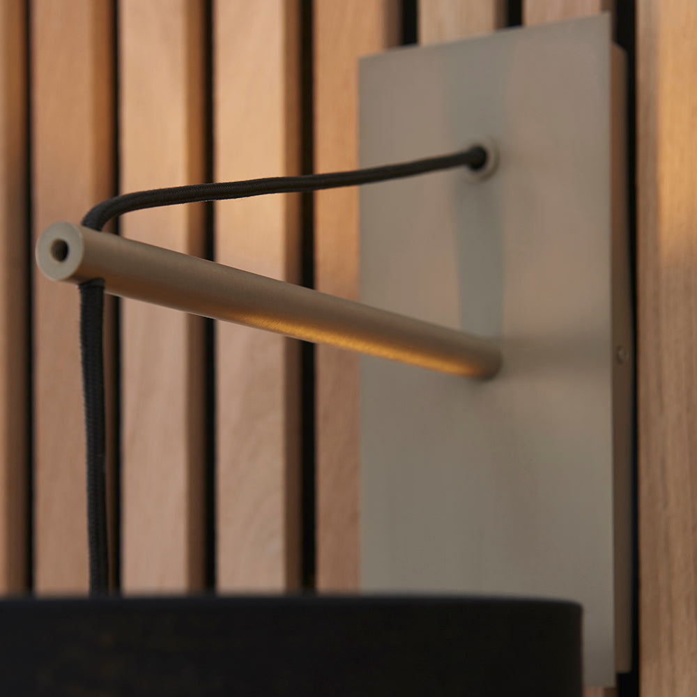 Leaning Matt Brass Wall Light with Black Shade - ID 11030