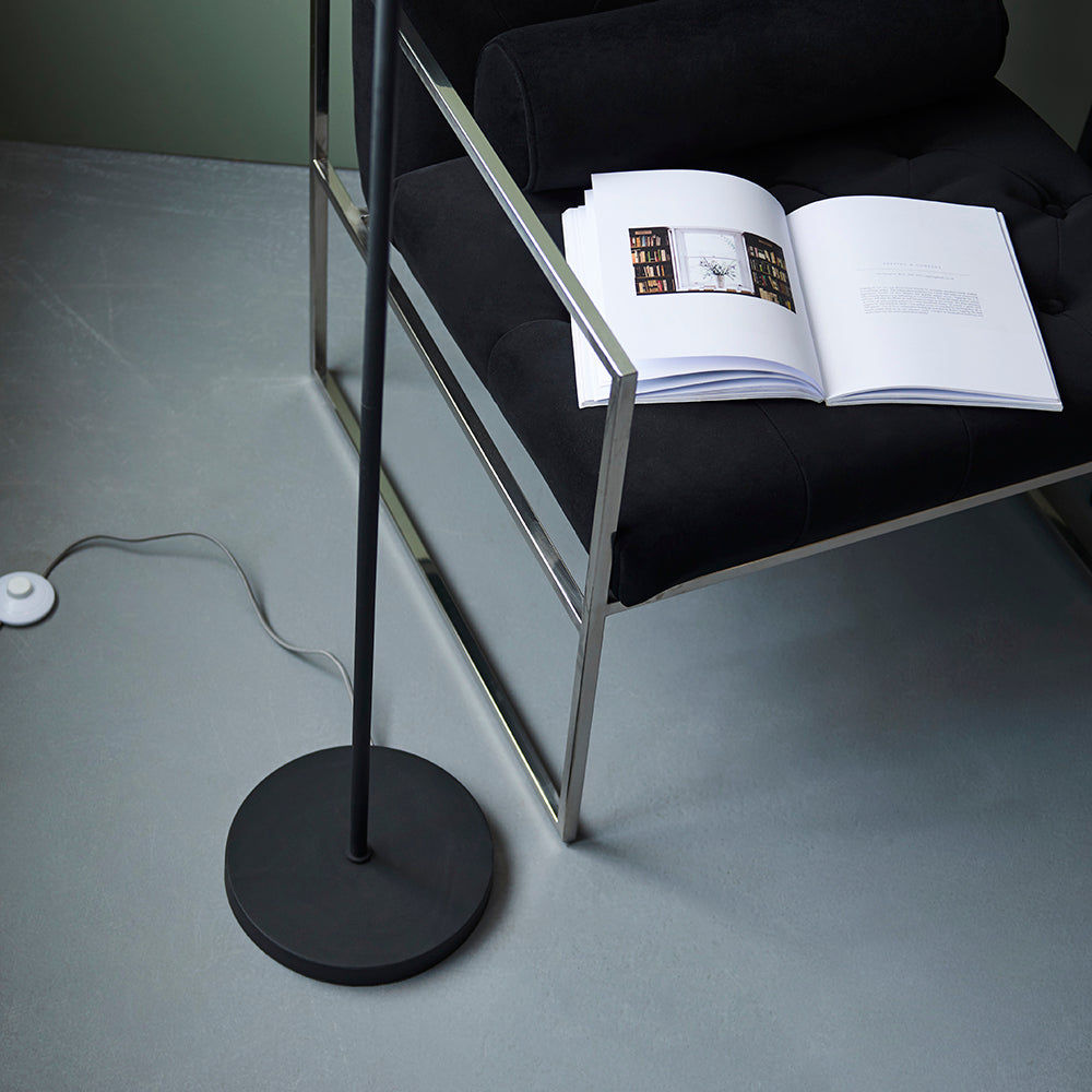 Textured Matt Black Adjustable Two Lamp Floor Lamp - ID 11058