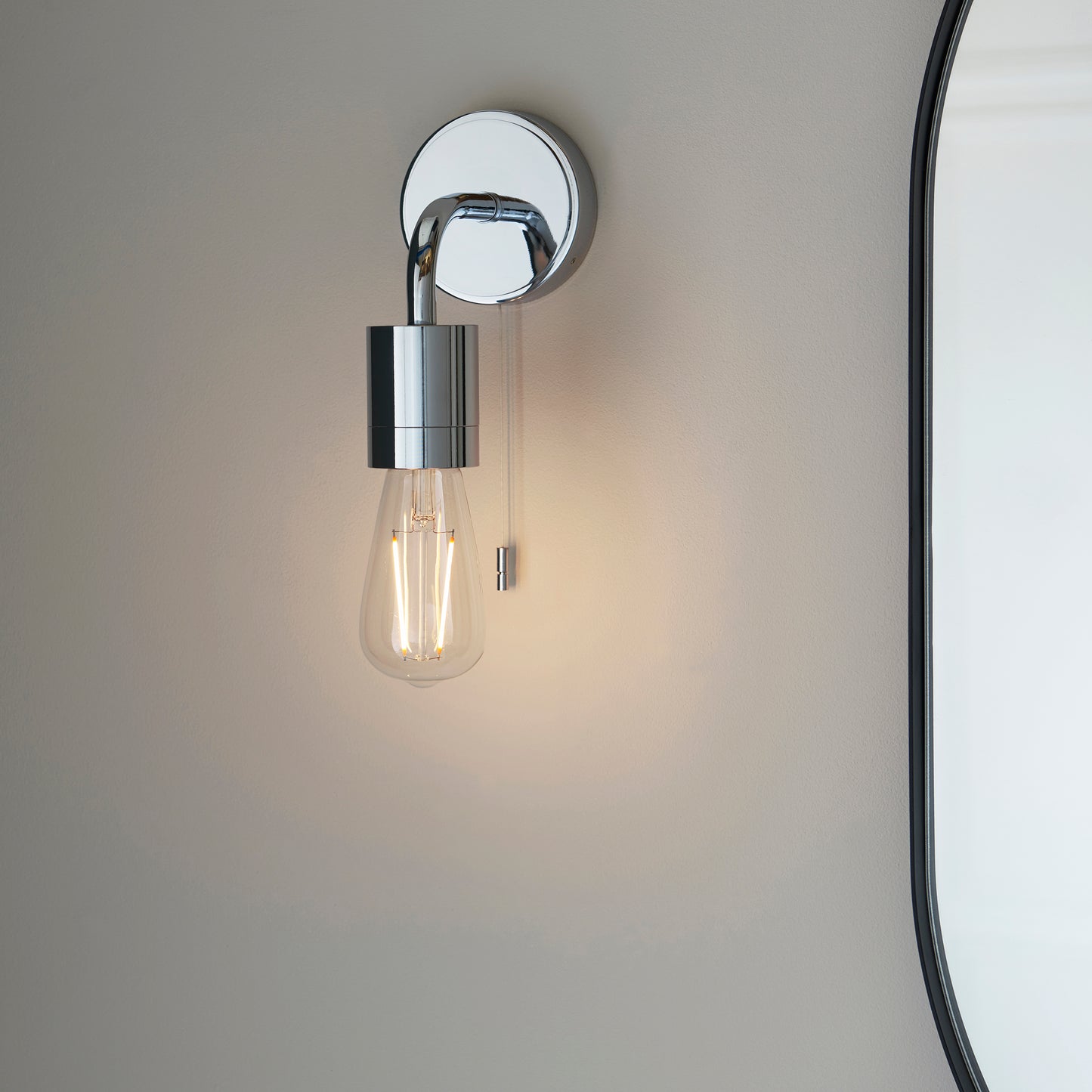 Polished Chrome Sleek One Lamp Bathroom Wall Light - ID 11650