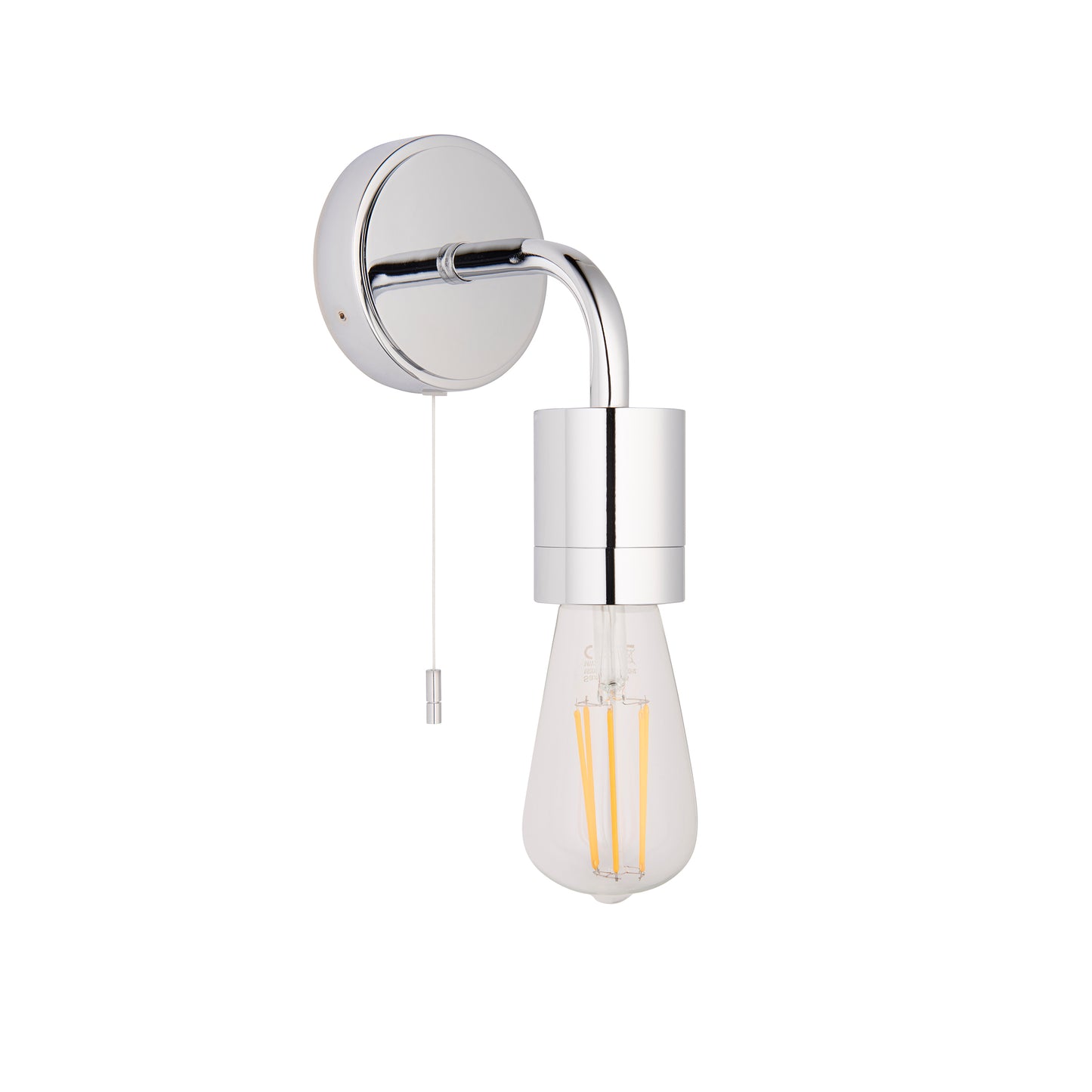 Polished Chrome Sleek One Lamp Bathroom Wall Light - ID 11650
