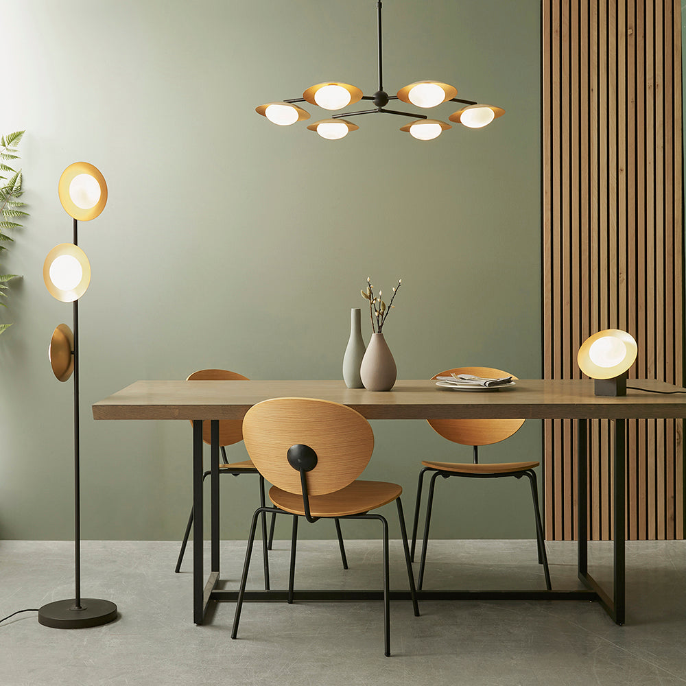 Opal Pebble Six Lamp Semi-Flush Adjustable Ceiling Light - ID 11014