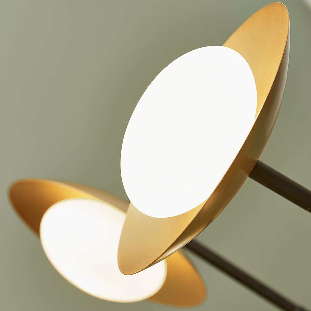 Opal Pebble Six Lamp Semi-Flush Adjustable Ceiling Light - ID 11014