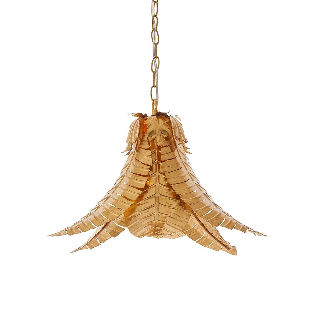 Small Distressed Gold Leaf Pendant - ID 11169