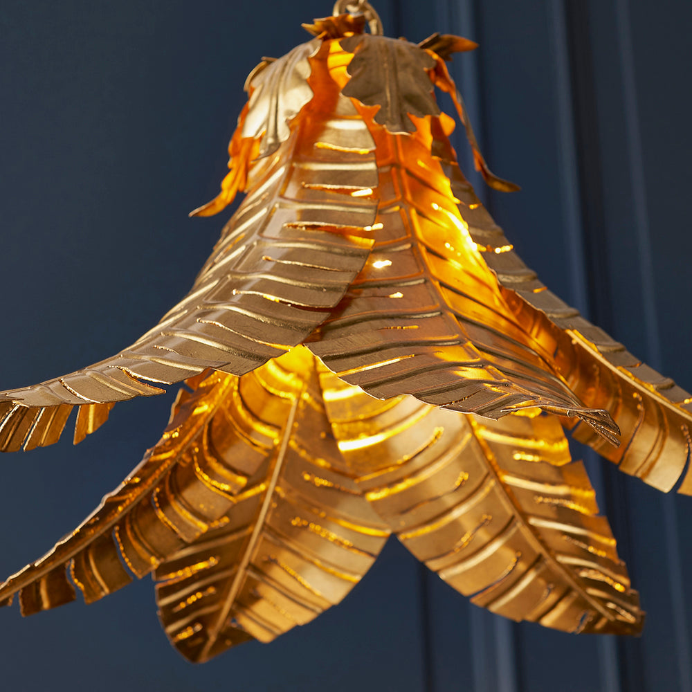 Small Distressed Gold Leaf Pendant - ID 11169