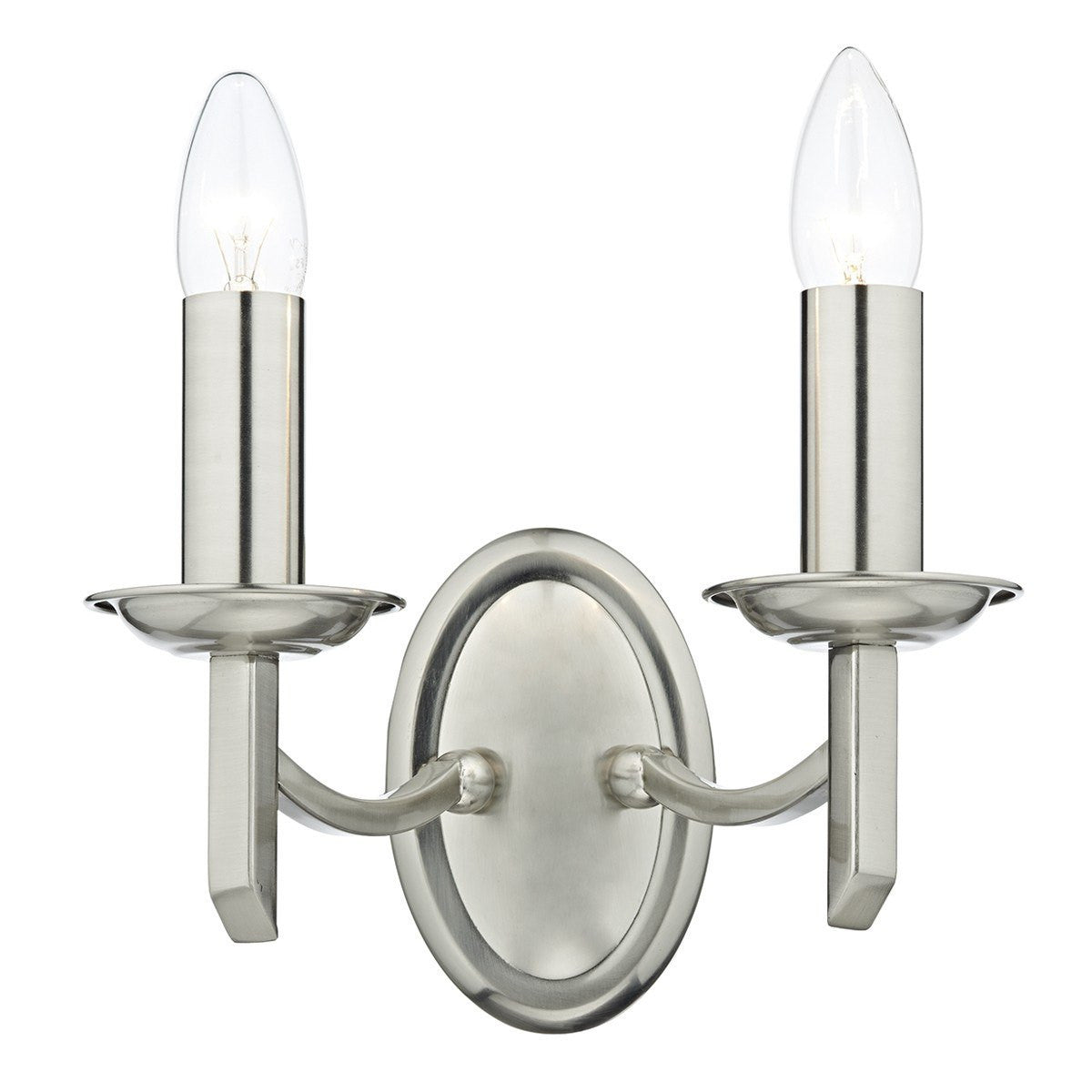 Ambassador Satin Chrome 2 Lamps Wall Bracket - London Lighting - 1